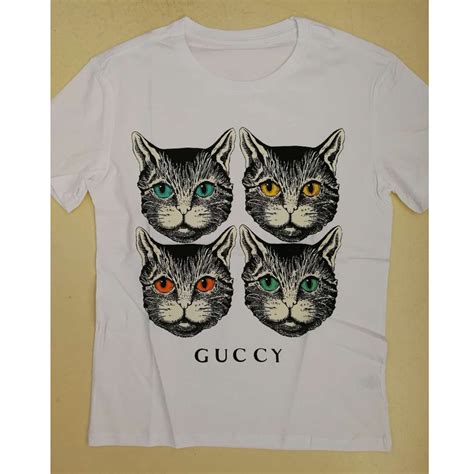 black cat gucci green shirt|gucci feline necklace.